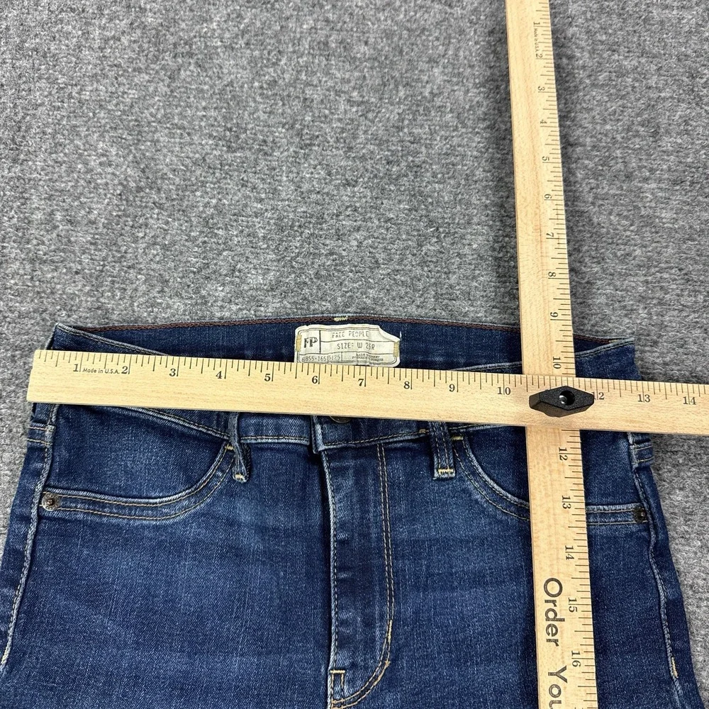 Free People Jeans Womens 26R Blue Medium Wash Mid Rise Skinny Stretch Denim